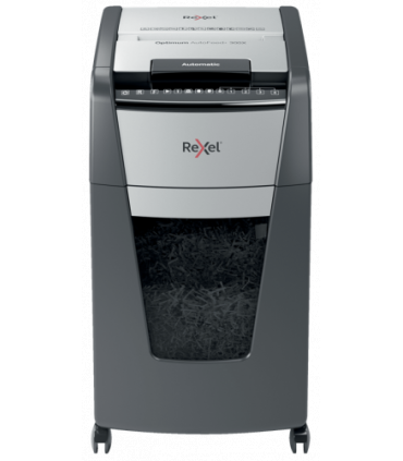 Rexel Optimum AutoFeed+ 300X triturador de papel Corte cruzado 55 dB 23 cm Negro, Plata