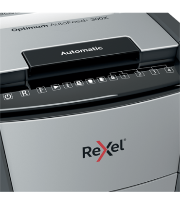 Rexel Optimum AutoFeed+ 300X triturador de papel Corte cruzado 55 dB 23 cm Negro, Plata