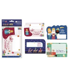 Bismark Pack de 4 Etiquetas Grandes Adhesivas para Regalos - Tematica Reyes Magos - Diseños Surtidos - Espacio para Escribir