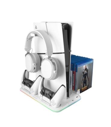 Mars Gaming MPS5-B2 Soporte Multifuncion para PS5 - Carga Dual - Refrigeracion Silenciosa - Iluminacion RGB - Soporte Auriculare