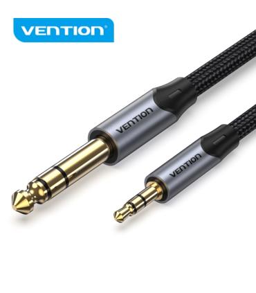 Vention Cable de Conexion Stereo - Jack 3.5mm a Jack 6.3mm - 5m - Contactos Dorados - Aislamiento PVC - Color Gris