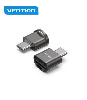 Vention Lector de Tarjetas MicroSD - Interfaz USB 2.0 - Tipo C - Proceso de Galvanoplastia Niquel - Color Negro