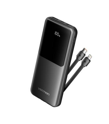 Vention Power Bank 10.000mAh - Multiples interfaces USB - Carga rapida - Salida total 3A - Color Negro