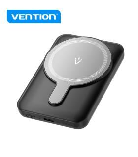 Vention PowerBank 5000mAh Magnetico Inalambrico - USB-C Dual - Carga Rapida 20W - Display Luminoso - Color Negro