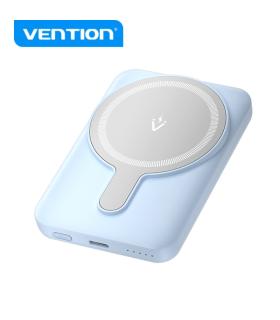 Vention PowerBank 5000mAh Magnetico Inalambrico - USB-C Dual - Carga Rapida 20W - Display Luminoso - Color Azul