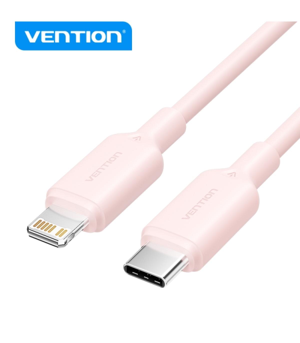 Vention Cable USB 2.0 Tipo C a Lightning - Niquelado - 27W - 3A - Color Rosa
