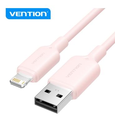 Vention Cable USB Lightning - Conector USB-A a Lightning - Transmision 480Mbps - Salida 2.4A - Color Rosa
