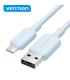 Vention Cable USB 2.0 Lightning - Conector Nickel Plateado - Transmision 480Mbps - Color Azul