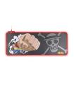 FR-TEC One Piece Luffy Alfombrilla para Teclado y Raton XL - Luz LED Roja en Bordes - Base de Goma Antideslizante