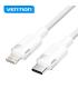Vention Cable de Carga USB-C/Lightning - Aluminio Trenzado - 480Mbps - 3A - 27W Max - 2m - Color Blanco