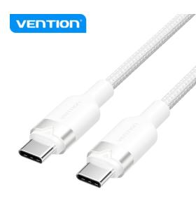 Vention Cable USB 2.0 Niquelado - 60W - 3A - 480Mbps - 2m - PVC + Aluminio - Color Blanco