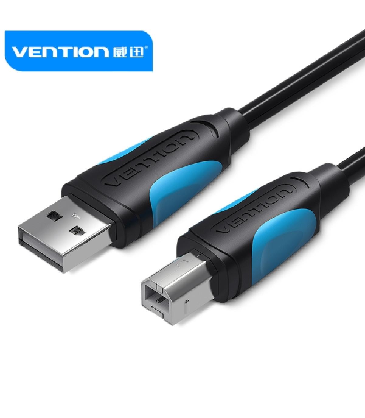 Vention Cable USB 2.0 Impresoras - Transmision 480 Mbps - Recubrimiento Aluminio y Trenza Metalica - Carcasa PVC - AWG 24+28 ..