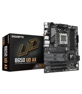 GIGABYTE B650 UD AX Placa Base - Compatible con CPUs AMD Ryzen Serie 9000, VRM de 6+2+2 fases, hasta 7600MHz DDR5 (OC), 1x PCIe.