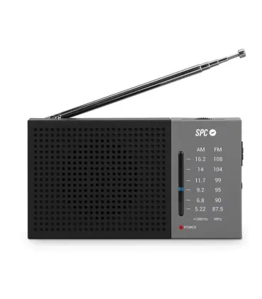 SPC Jetty Lite Radio Portatil Analogica FM/AM - Entrada Jack 3.5mm - Antena Telescopica - Alimentacion con Pilas - Color Negro/G