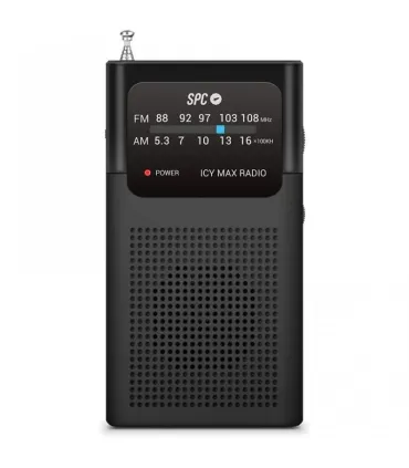 SPC Icy Max Radio Portatil Analogica FM/AM - Entrada Jack 3.5mm - Antena Telescopica - Alimentacion con Pilas - Color Negro