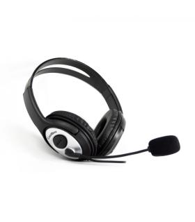 Coolbox CoolChat 3.5 Auriculares con Microfono - Diadema Ajustable - Almohadillas Acolchadas - Control de Volumen - Cable de 2m.