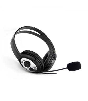 Coolbox CoolChat 3.5 Auriculares con Microfono - Diadema Ajustable - Almohadillas Acolchadas - Control de Volumen - Cable de 2m.