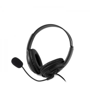 Coolbox CoolChat U1 Auriculares con Microfono - Diadema Ajustable - Almohadillas Acolchadas - Control de Volumen - Cable de 2m..