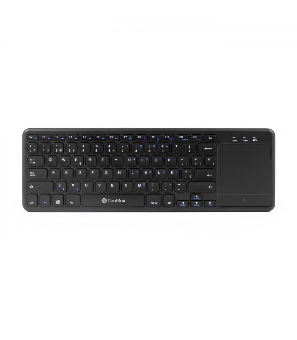 Coolbox TEW01-BK Teclado Inalambrico Touchpad - PC, TV - Color Negro