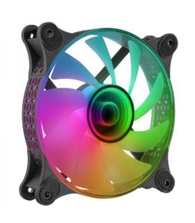 Mars Gaming MF-3D ARGB Ventilador - Efecto Espejo Infinito 3D - Iluminacion ARGB 360° - Compatible con Asus Aura Sync y mas - Co