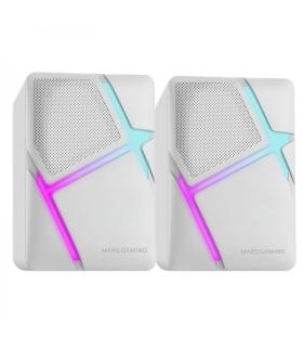 Mars Gaming MS-H Altavoces Compactos - Sonido Envolvente 10W - Iluminacion RGB Flow - Drivers Invertidos - Conexion Jack y USB..