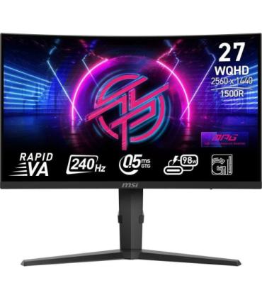 MSI MONITOR MPG 275CQRXF. 27" RAPID VA CURVO 1500R. 2560X1440 . 240HZ. NEGRO