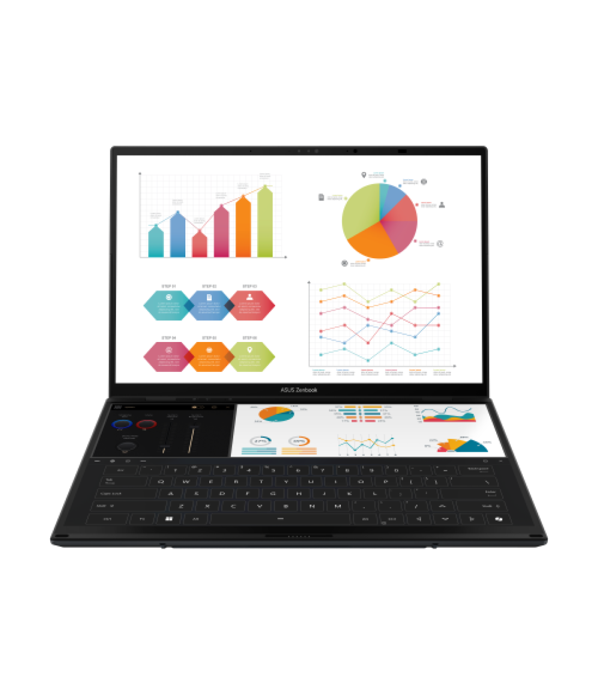 ASUS Zenbook Duo OLED UX8406CA-PZ009W - Ordenador Portátil 14" WQXGA+ 120Hz (Intel Core Ultra 9 285H, 32GB RAM, 2TB SSD, Arc 140