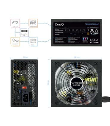 TooQ TQXGEII-700SAP unidad de fuente de alimentación 700 W 20+4 pin ATX ATX Negro