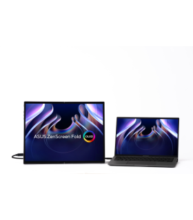 ASUS ZenScreen Fold OLED MQ17QH pantalla para PC 43,9 cm (17.3") 2560 x 1920 Pixeles Quad HD Plata