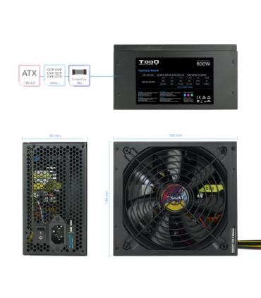TooQ TQAPOLO-600SP unidad de fuente de alimentación 600 W 20+4 pin ATX ATX Negro