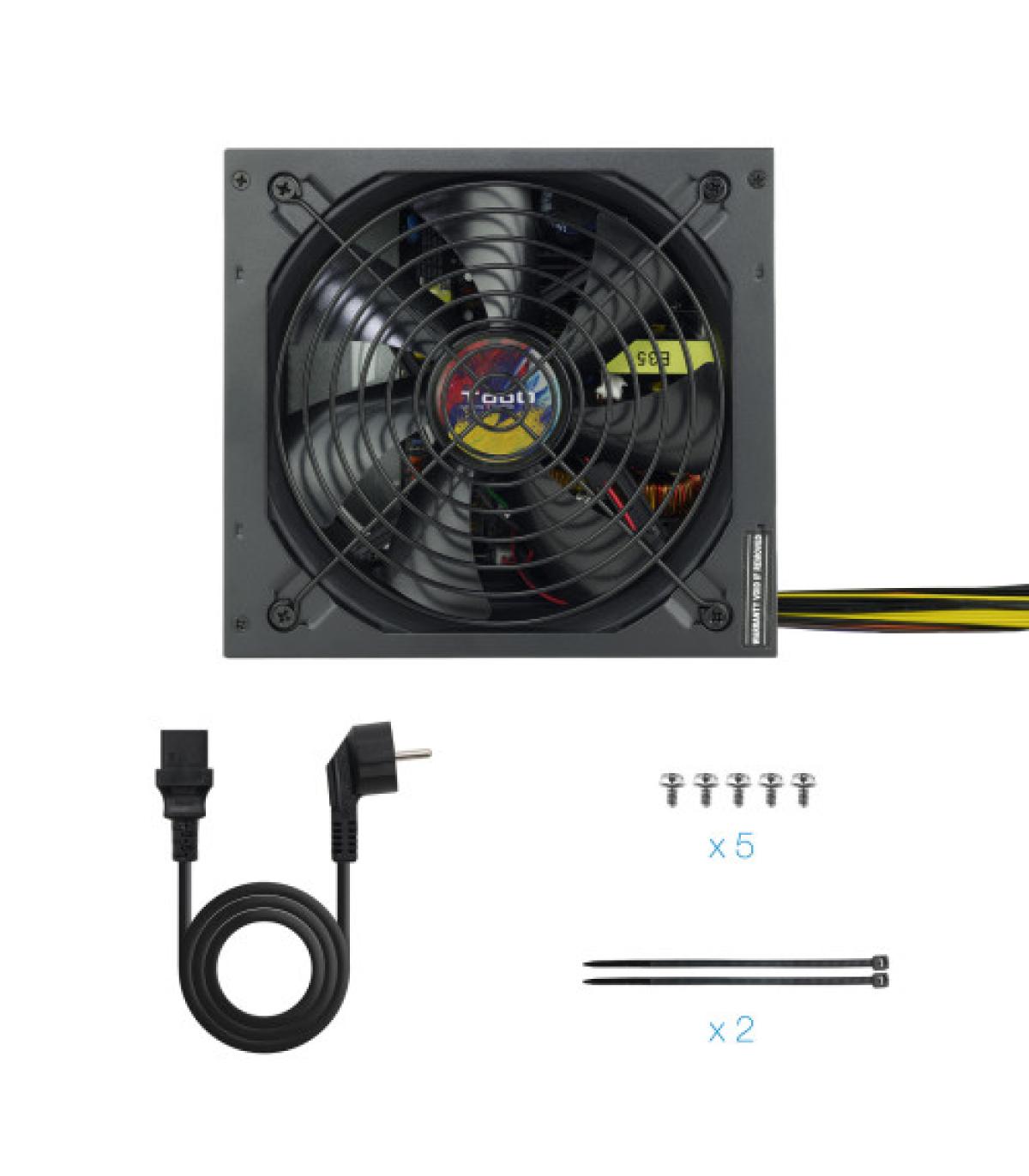 TooQ TQAPOLO-600SP unidad de fuente de alimentación 600 W 20+4 pin ATX ATX Negro