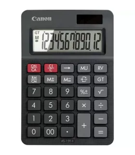 Canon AS-120 II Calculadora de Sobremesa con Pantalla LCD de 12 Digitos - Funciones de Marcacion, Inversion y Memoria de Gran To