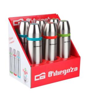 Orbegozo Set Termos Identificador de Bebidas - Acero Inoxidable Resistente - Bandas de Colores - Sistema Antiderrame - Conserva.
