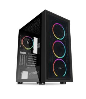 Abysm Danube Kamp Black Caja Torre ATX, ITX, Micro ATX - Lateral Cristal Templado - 3.5" y 2.5" - USB-A y Audio - 4 Ventiladores