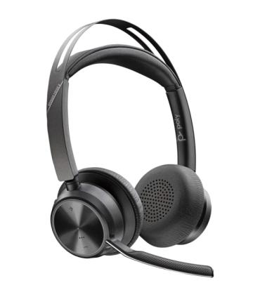 Plantronics/Poly Voyager Focus 2 Auriculares con Microfono Bluetooth 5.1 - Cancelacion de Ruido - Almohadillas Acolchadas - Auto