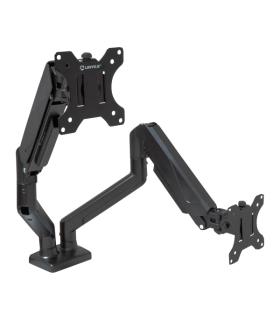 Unykach UK1479 Soporte de Mesa con Brazo Articulado para 2 Monitores de 13"-32" - Giratorio, Resorte de Gas - Gestion de Cables.