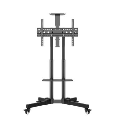 Unykach Soporte de Suelo con Ruedas para Pantallas 32"-75" - Bloqueo de Ruedas - Dos Bandejas - Peso Max 45Kg - VESA 600X400mm..