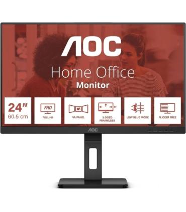 AOC Monitor 24" LED IPS FullHD 1080p 75Hz - Respuesta 4ms - Ajuste de Altura - Angulo de Vision 178° - Altavoces Incorporados ..