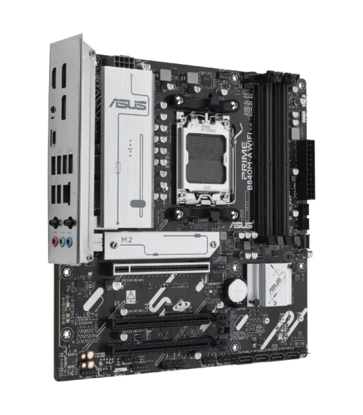 Asus Prime B840M-A WIFI Placa Base AM5 -WiFi, Bluetooth, 4x DDR5, 3x M2, 4x Sata III, PCIe 3.0, 4.0, USB 2.0, 3.2, USB-C, RJ-45.