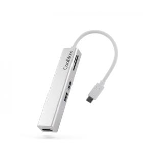 Coolbox miniDock 5 en 1 USB-C a HDMI /2xUSB3.0/1xMicroSD/1xSDPD - 0.14m - Color Gris Metalizado