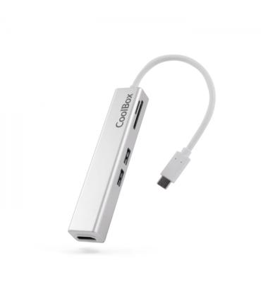 Coolbox miniDock 5 en 1 USB-C a HDMI /2xUSB3.0/1xMicroSD/1xSDPD - 0.14m - Color Gris Metalizado