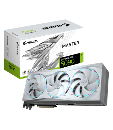 GIGABYTE AORUS GeForce RTX 5090 MASTER ICE 32G Tarjeta Gráfica - 32GB GDDR7, 512 bits, PCI-E 5.0, XXXX MHz Frecuencia Base, 3 x.