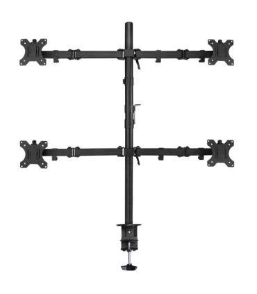 Ewent EW1514 Soporte de Mesa con Brazo Articulado para 4 Monitores de 10"-32" - Giratorio - Gestion de Cables - Peso Max 8kg ..