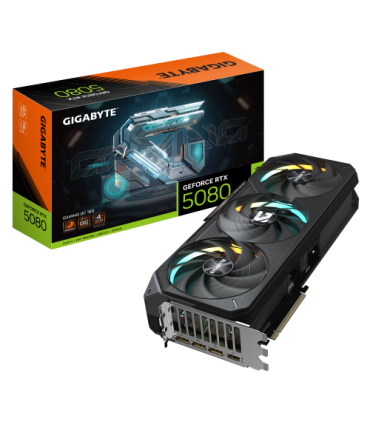 GIGABYTE GeForce RTX 5080 GAMING OC 16G Tarjeta Gráfica - 16GB GDDR7, 256 bits, PCI-E 5.0, 2730MHz Core Clock, 3 x DisplayPort..
