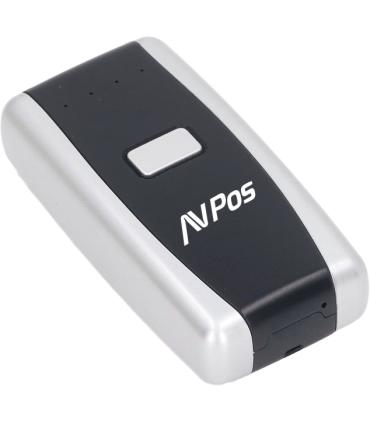 AVPos Lector de Codigos Portatil BT01 - Codigos 1D, 2D y QR - USB y serie - Bluetooth - 1000mAh - Color Negro
