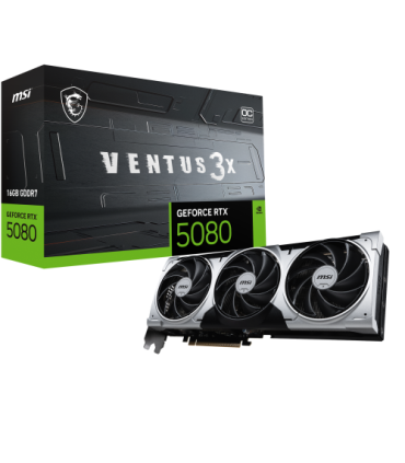 MSI VENTUS GEFORCE RTX 5080 16G 3X OC PLUS tarjeta gráfica NVIDIA 16 GB GDDR7