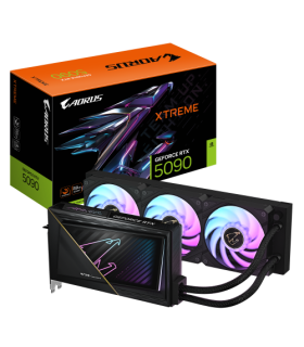 GIGABYTE AORUS GeForce RTX 5090 XTREME WATERFORCE 32G Tarjeta Gráfica - 32 GB GDDR7, 512 bits, PCI-E 5.0, 2655 MHz Frecuencia Ba