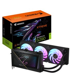 GIGABYTE AORUS GeForce RTX 5090 XTREME WATERFORCE 32G Tarjeta Gráfica - 32 GB GDDR7, 512 bits, PCI-E 5.0, 2655 MHz Frecuencia Ba