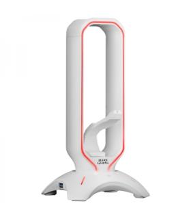 Mars Gaming MHHPRO Accesorio 3 en 1 - Soporte Auriculares - Bungee Raton - 2 Puertos USB 3.0 - Iluminacion RGB Flow 10 Modos ..