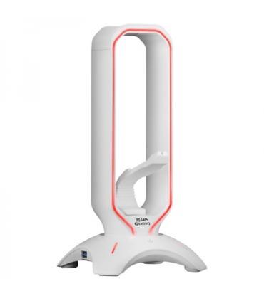 Mars Gaming MHHPRO Accesorio 3 en 1 - Soporte Auriculares - Bungee Raton - 2 Puertos USB 3.0 - Iluminacion RGB Flow 10 Modos ..